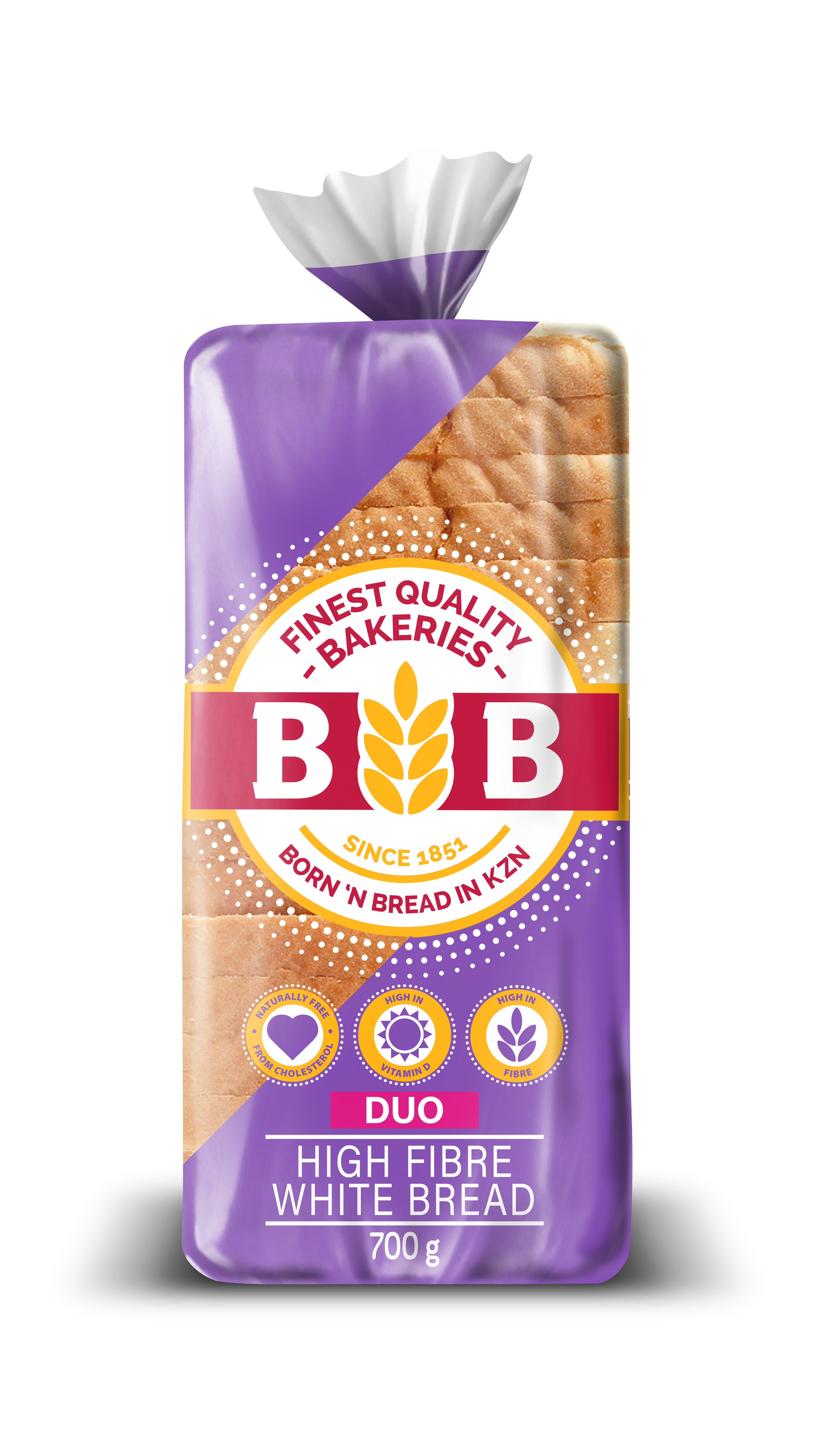 Duo High Fiber White Bread 700g